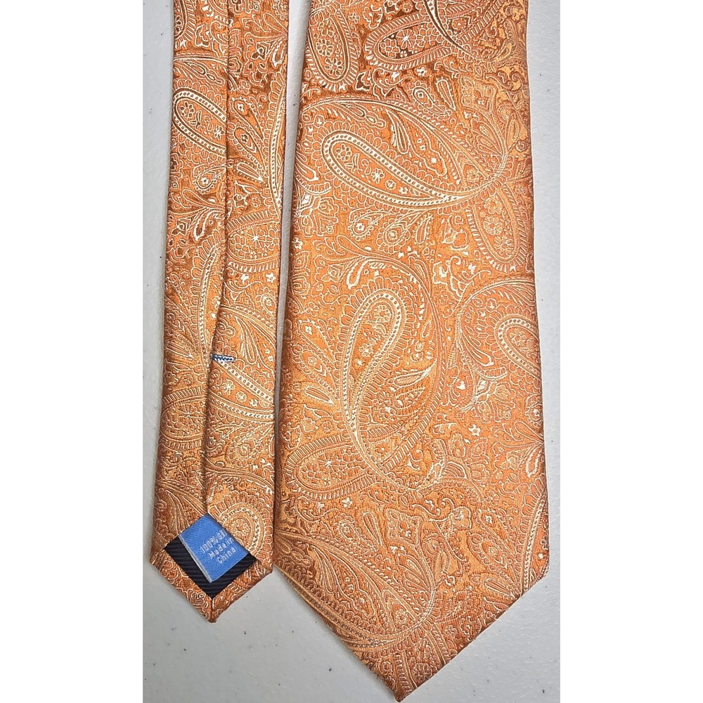 COUNTESS MARA Augustin Paisley Orange Tie NWT 3"W 57"L -1242